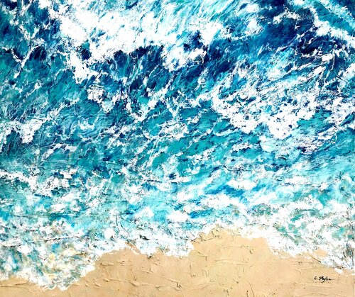 L'océan en mouvement - Art Abstrait | Peinture de Paysage Marine Cristina Stefan