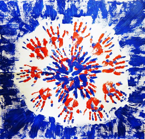 Main dans la main | Hand by Hand  |  Mano a mano  |  Hand in Hand von Cristina Stefan, Malerei kaufen auf Singulart