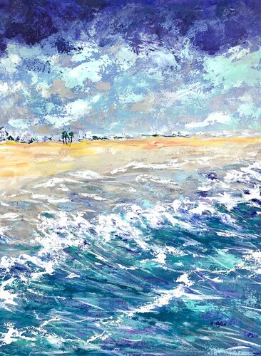 La mer à Coma-Ruga, Espagne  |  The sea in Coma-Ruga, Spain  |  El mar en Coma-Ruga, España  |  Das Meer in Coma-Ruga, Spanien par Cristina Stefan, Œuvre sur papier en vente sur Singulart