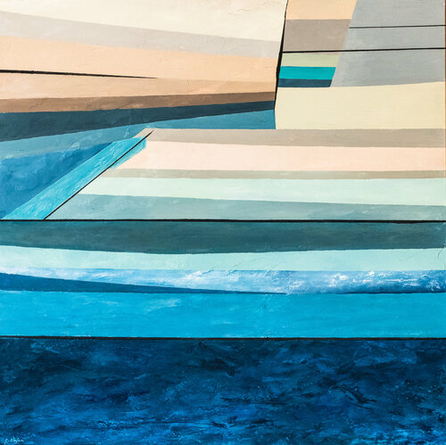 La piscine - peinture abstraite Cristina Stefan