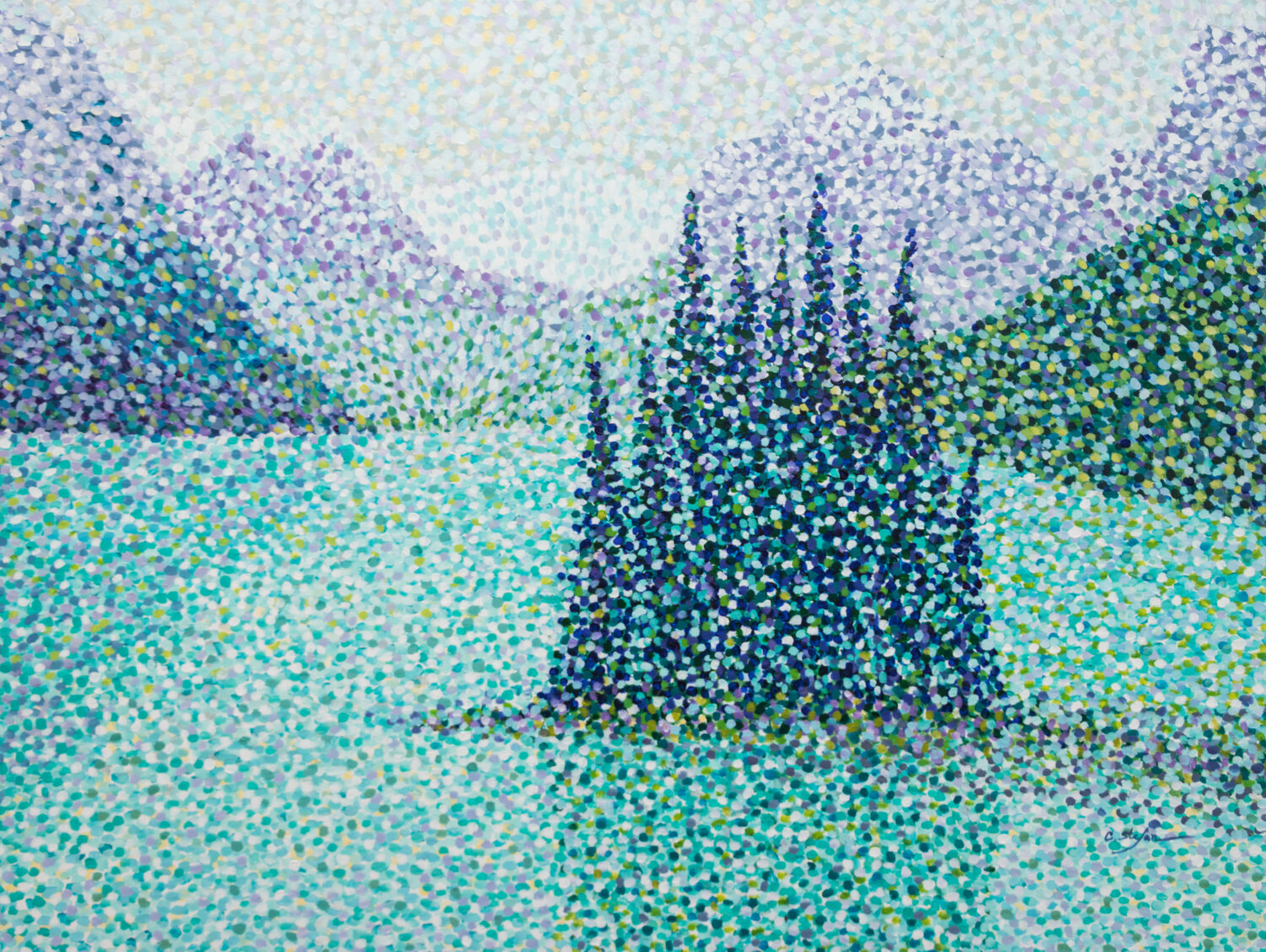 Spirit Island - Montagnes Rocheuses, Canada Cristina Stefan Originalgemälde zu verkaufen