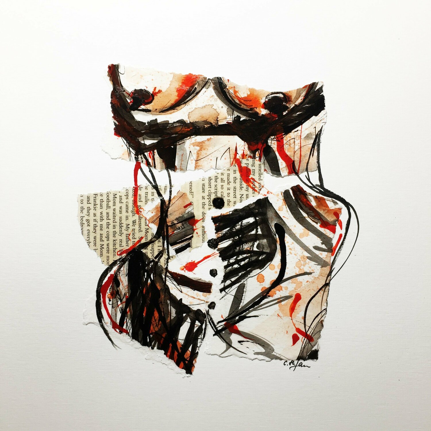 Femme nue  (fragments #002) Cristina Stefan Werk auf Papier zu verkaufen