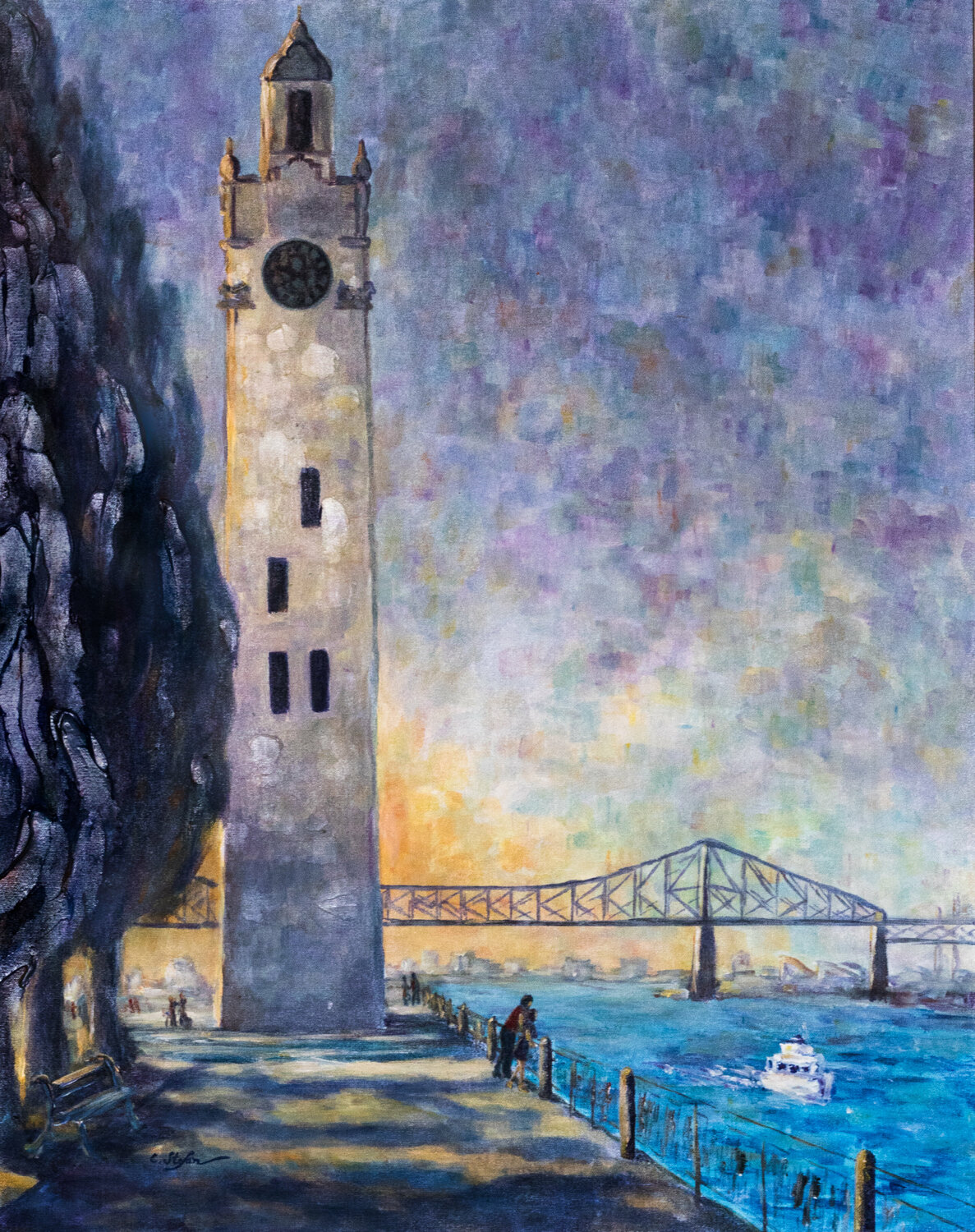 Tour de l'Horloge, Montreal Cristina Stefan Originalgemälde zu verkaufen