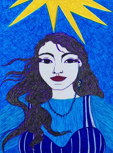 Sky & Star van Salomeya Bauer, Tekening te koop op Singulart