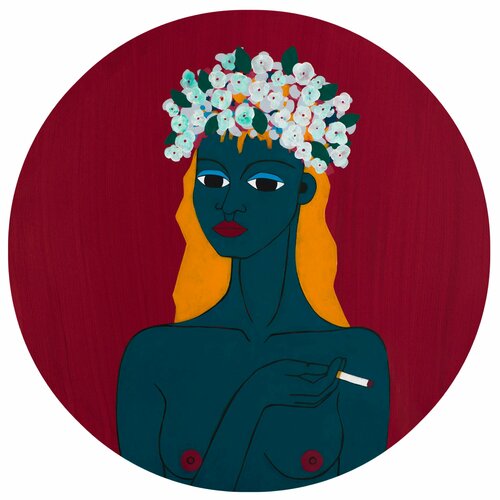 Blue Self-portrait di Salomeya Bauer, Pittura in vendita su Singulart