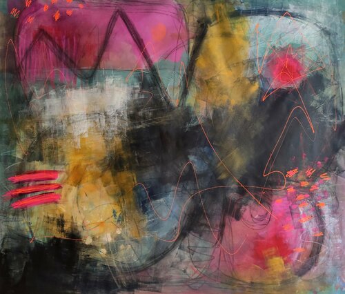 Pink notes van Thia Path, Schilderij te koop op Singulart