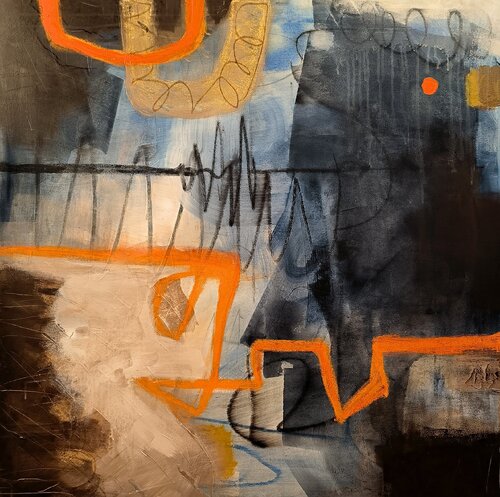 Orange Lightning 2 di Thia Path, Pittura in vendita su Singulart