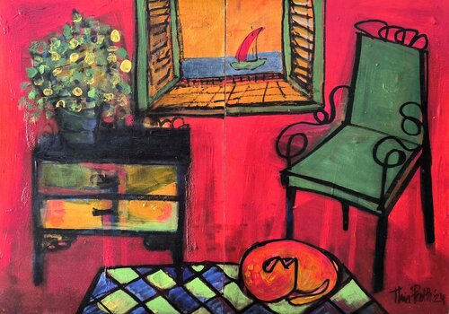 Casa rossa con gatto by Thia Path, Other Media for Sale on Singulart