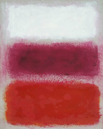 Rosso, viola e bianco su grigio van Thia Path, Schilderij te koop op Singulart