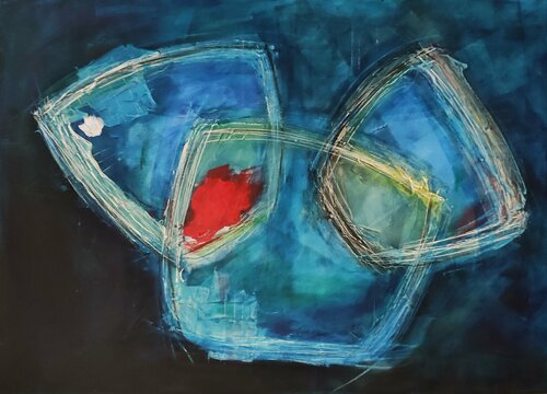 Bluedialog-1 van Thia Path, Schilderij te koop op Singulart