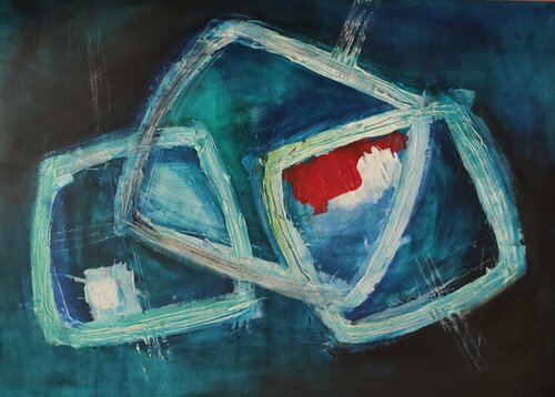 Bluedialog-2 by Thia Path, Painting for Sale on Singulart