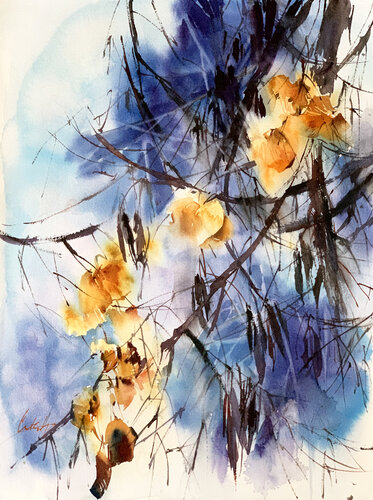 Autumn in Blue and Yellow von Sophia Rodionov, Malerei kaufen auf Singulart