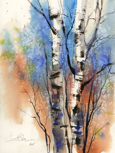 Birch Trees de Sophia Rodionov, Pintura a la venta en Singulart