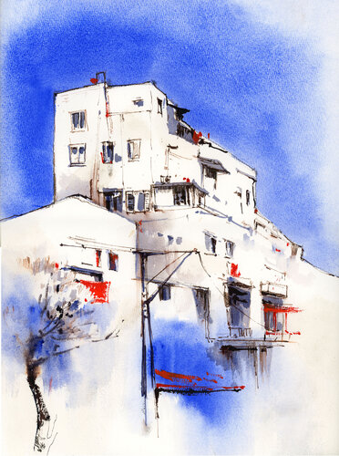 Blue Sky of Middle East de Sophia Rodionov, Obra en papel a la venta en Singulart