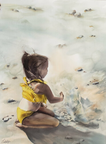 Maya in a Blue Swimwear van Sophia Rodionov, Werk op papier te koop op Singulart