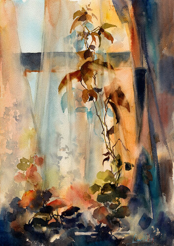 Morning through curtains van Sophia Rodionov, Werk op papier te koop op Singulart