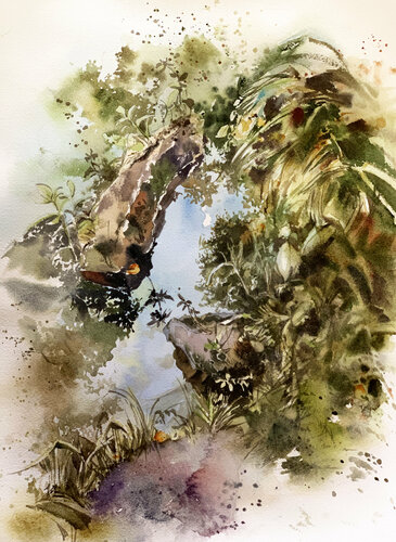 The puddle de Sophia Rodionov, Obra en papel a la venta en Singulart