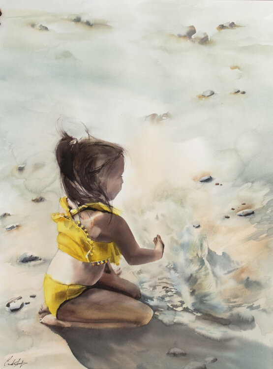 Maya in a Blue Swimwear Sophia Rodionov