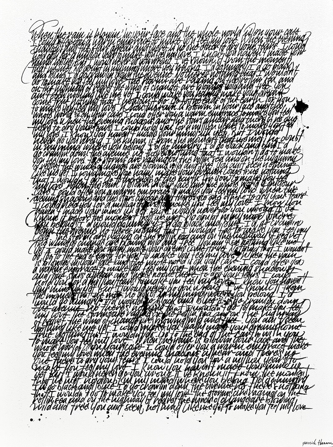 Make You Feel My Love . Bob Dylan Yannick Hamon Werk op papier te koop