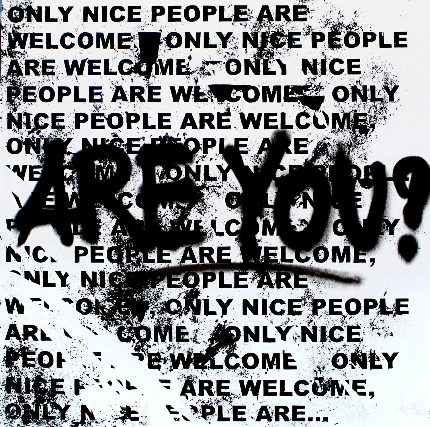 Only Nice People Are Welcome Yannick Hamon Peinture originale à vendre