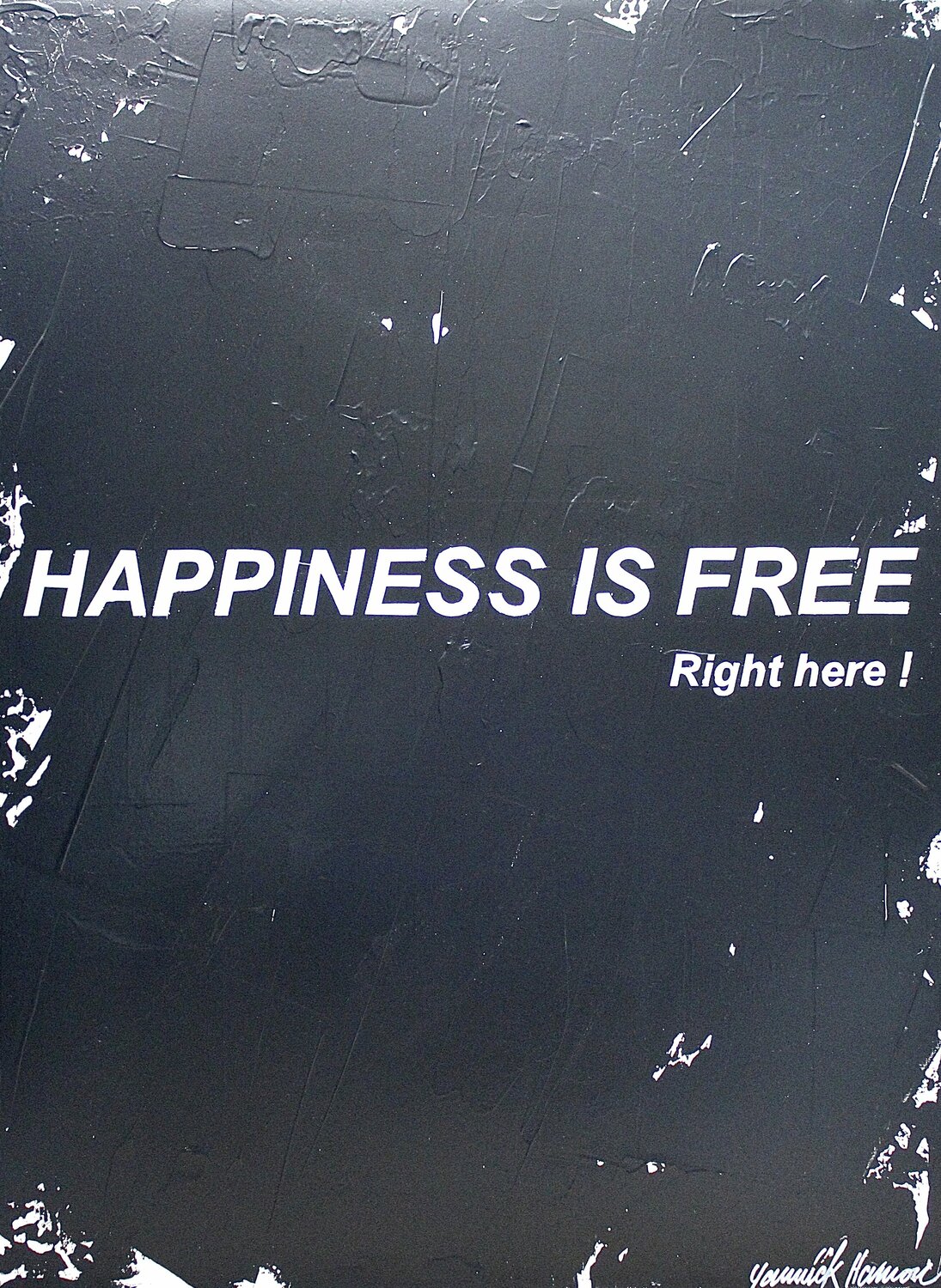 HAPPINESS IS FREE Yannick Hamon Original painting for sale