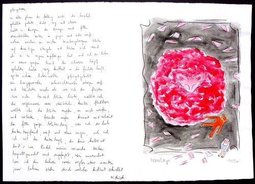 Gouache zum Gedicht von Monika Rinck "Pfingstrosen" #11 von Volker Mayr, Malerei kaufen auf Singulart