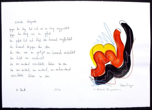 Gouache zum Gedicht von Monika Rinck "diskrete rhapsodie" #9 von Volker Mayr, Malerei kaufen auf Singulart