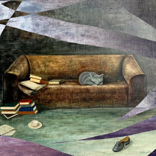 Serie "Karthäuserkatze auf der Couch" #1 von Volker Mayr, Digital kaufen auf Singulart