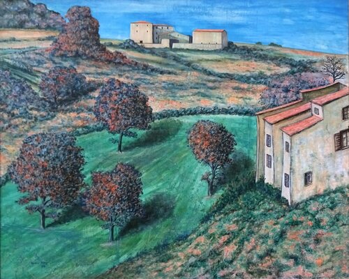 Toskanische Landschaft van Volker Mayr, Schilderij te koop op Singulart