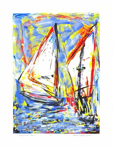Sailboats No.2 by Volker Mayr, Work on Paper for Sale on Singulart