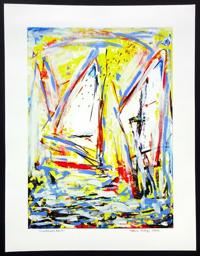 Sailboats No.4 par Volker Mayr, Œuvre sur papier en vente sur Singulart