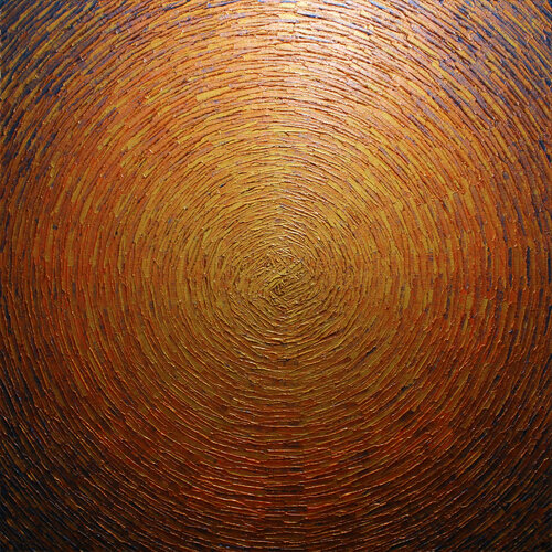 Grand éclat couleurs or orange 2 par Jonathan Pradillon, Peinture en vente sur Singulart