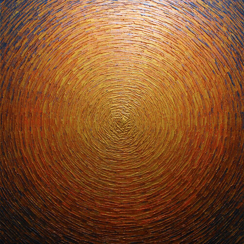 Grand éclat couleurs or orange 3 par Jonathan Pradillon, Peinture en vente sur Singulart