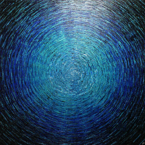 Vaste éclat bleu iridescent par Jonathan Pradillon, Peinture en vente sur Singulart