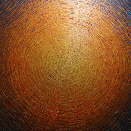 Vaste éclat or orange di Jonathan Pradillon, Pittura in vendita su Singulart