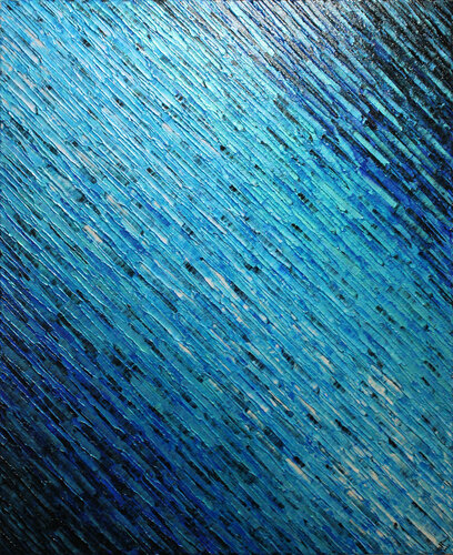 Texture couteau blanc nacrée bleue van Jonathan Pradillon, Schilderij te koop op Singulart