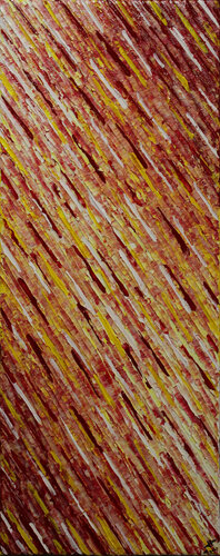 Texture couteau blanc jaune rouge von Jonathan Pradillon, Malerei kaufen auf Singulart