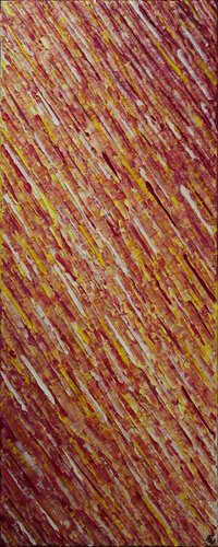 Texture couteau blanc jaune rose di Jonathan Pradillon, Pittura in vendita su Singulart