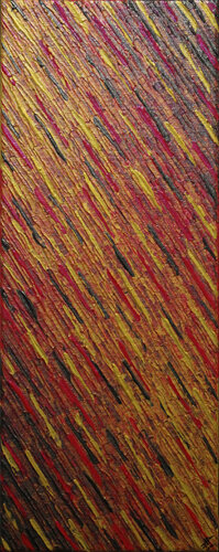 Texture couteau dorée rouge iridescente di Jonathan Pradillon, Pittura in vendita su Singulart