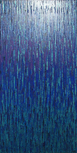 Matrice bleue violette iridescente van Jonathan Pradillon, Schilderij te koop op Singulart