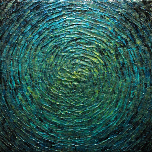 Petit éclat vert bleu iridescent van Jonathan Pradillon, Schilderij te koop op Singulart
