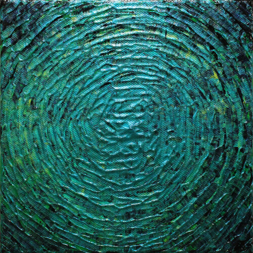 Petit éclat bleu vert iridescent van Jonathan Pradillon, Schilderij te koop op Singulart
