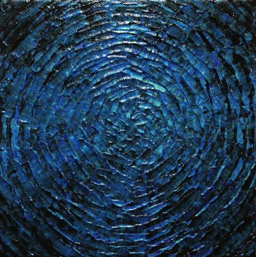 Petit éclat bleu iridescent profond van Jonathan Pradillon, Schilderij te koop op Singulart