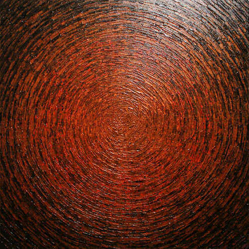 Éclat orange rouge marron van Jonathan Pradillon, Schilderij te koop op Singulart