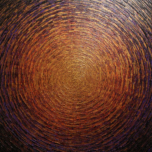 Éclat or orange violet iridescent van Jonathan Pradillon, Schilderij te koop op Singulart