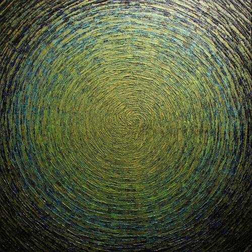 Éclat or vert bleu iridescent di Jonathan Pradillon, Pittura in vendita su Singulart