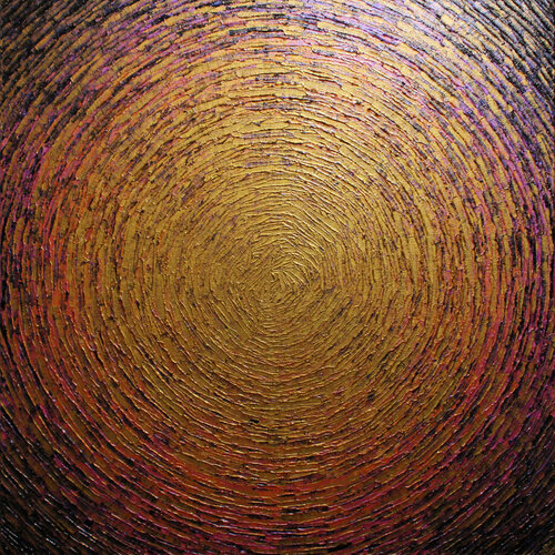 Éclat or orange rose iridescent van Jonathan Pradillon, Schilderij te koop op Singulart