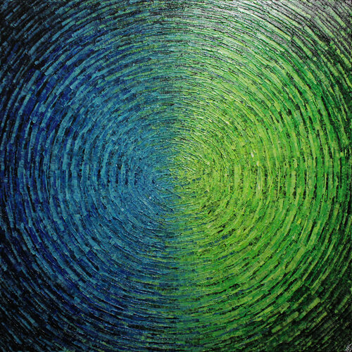Éclat mixte bleu vert van Jonathan Pradillon, Schilderij te koop op Singulart