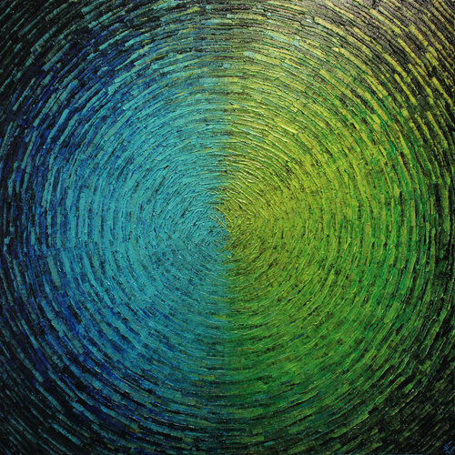 Éclat mixte bleu vert iridescent von Jonathan Pradillon, Malerei kaufen auf Singulart