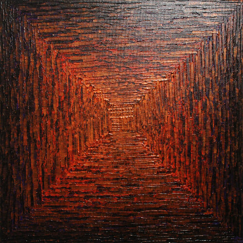 Dégradé carré orange rouge violet irisé Jonathan Pradillon